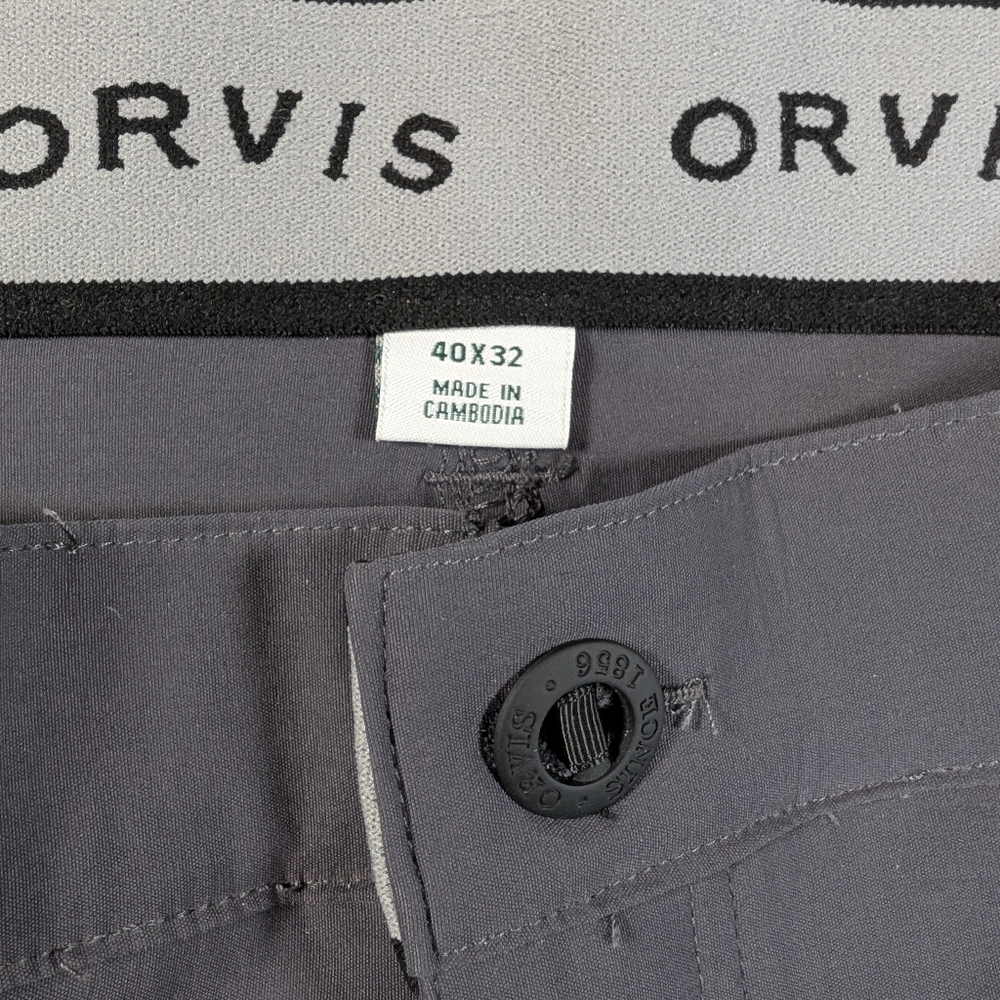 Orvis Tech Pants Mens 40x32 Gray Stretch Outdoor NWT - Picture 3 of 12